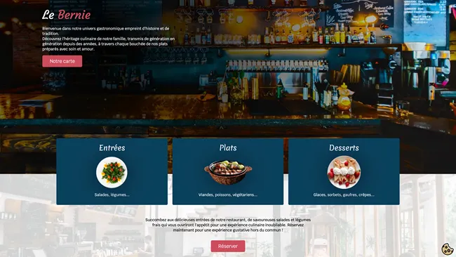 Aperçu du template Restaurant